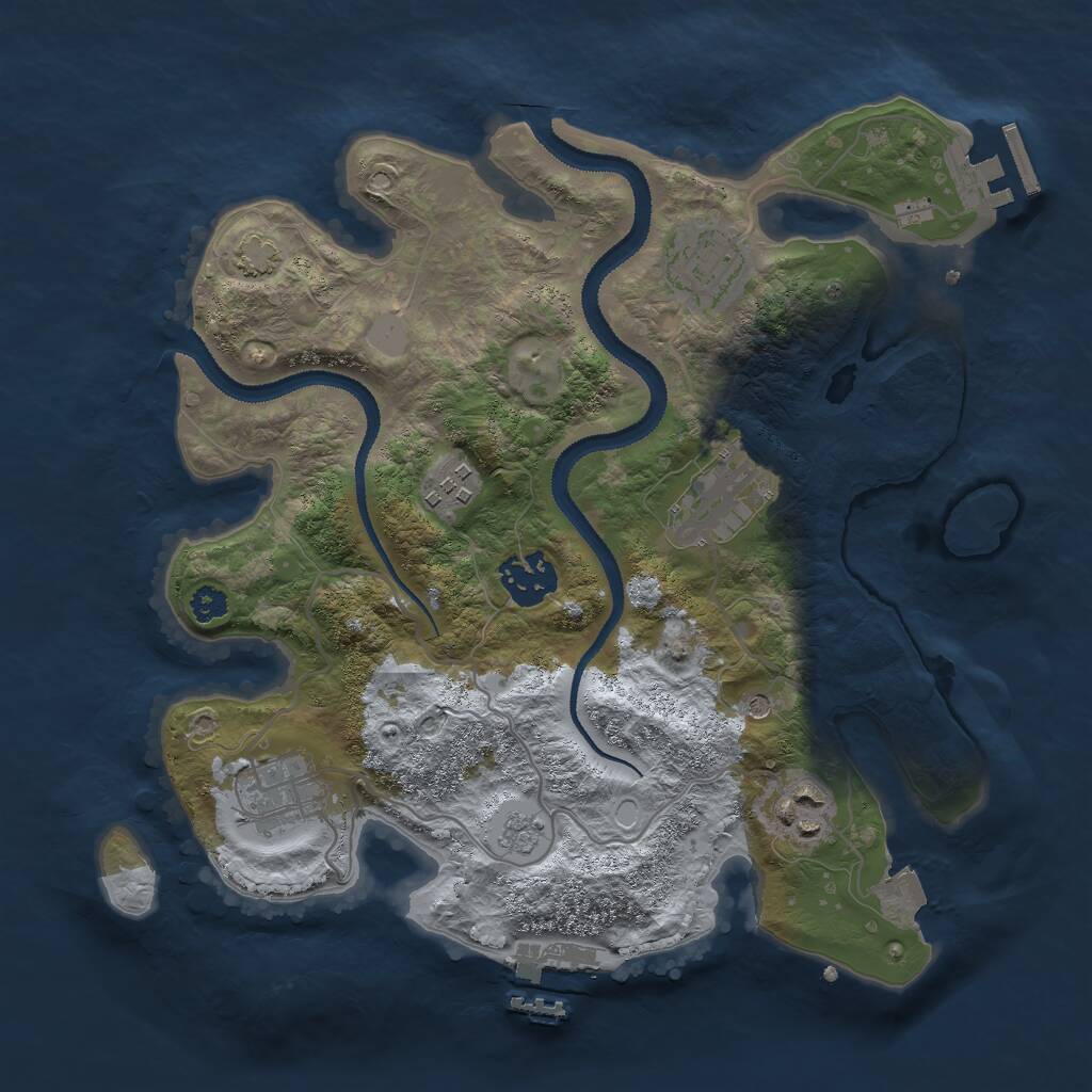 Rust Map: Procedural Map, Size: 3000, Seed: 1995082331, 12 Monuments
