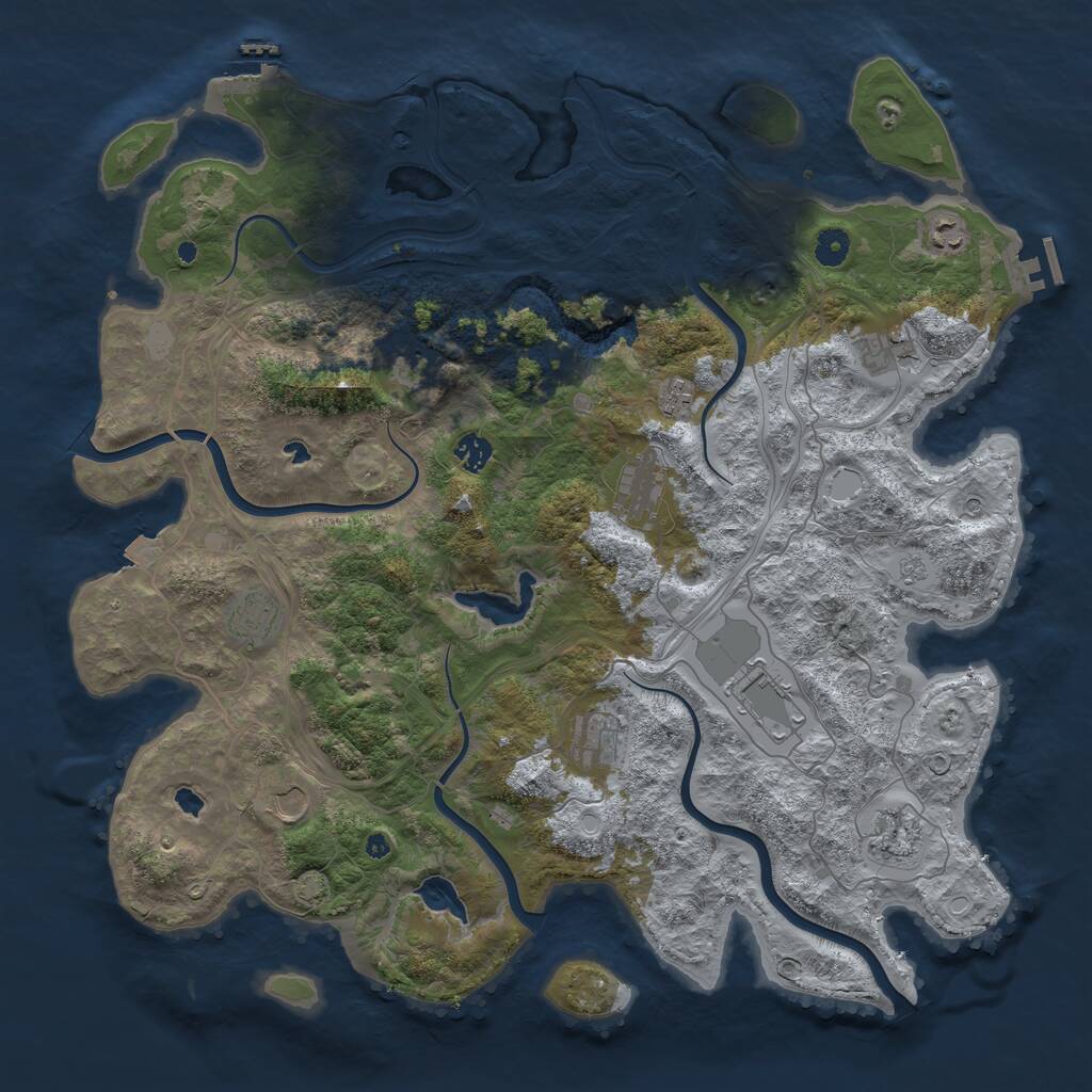 Rust Map: Procedural Map, Size: 4500, Seed: 1682898964, 17 Monuments