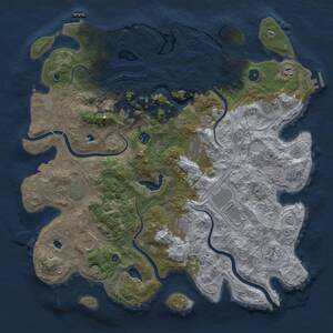 Thumbnail Rust Map: Procedural Map, Size: 4500, Seed: 1682898964, 17 Monuments