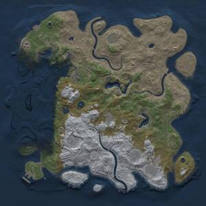 Thumbnail Rust Map: Procedural Map, Size: 4500, Seed: 838094223, 17 Monuments
