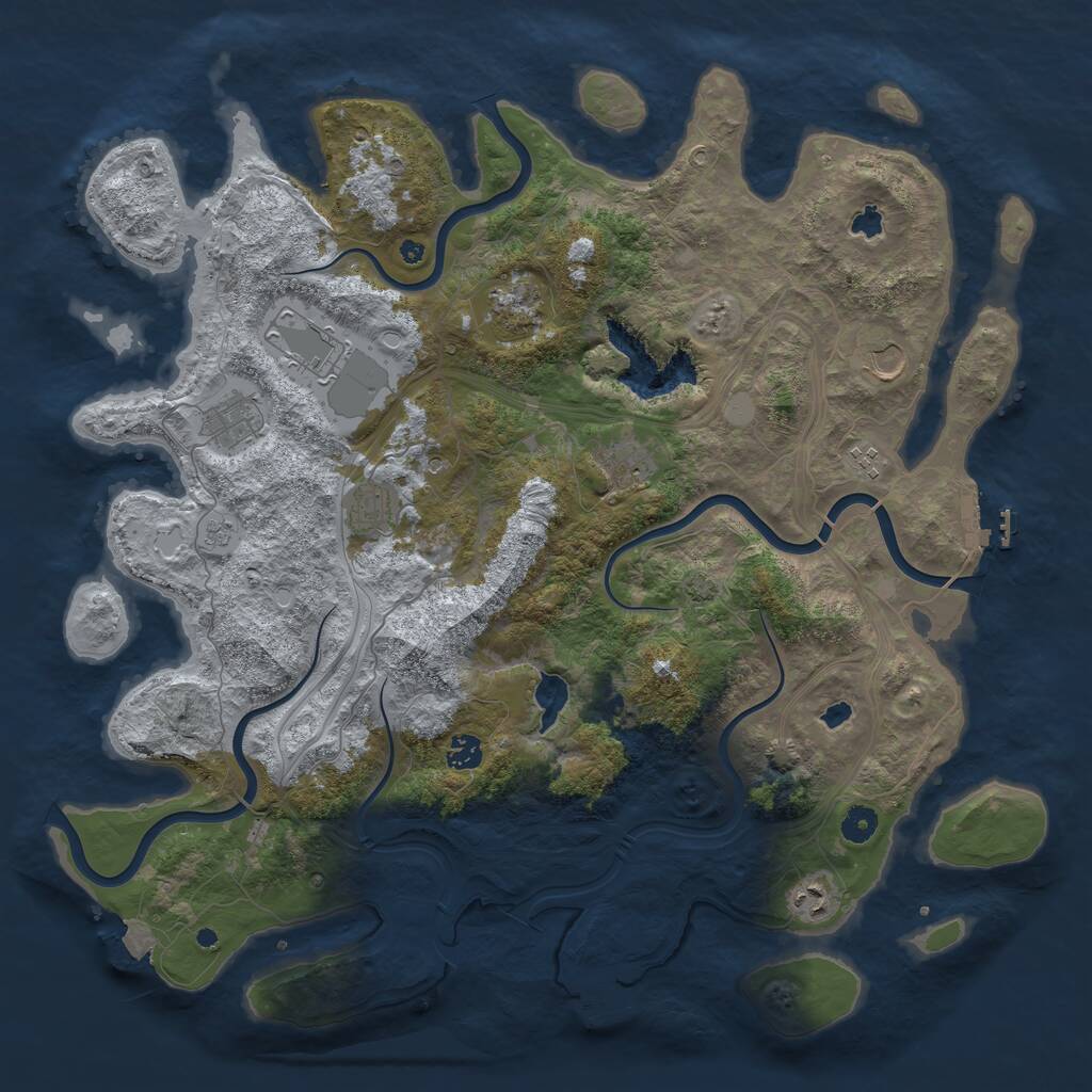 Rust Map: Procedural Map, Size: 4500, Seed: 25874595, 15 Monuments