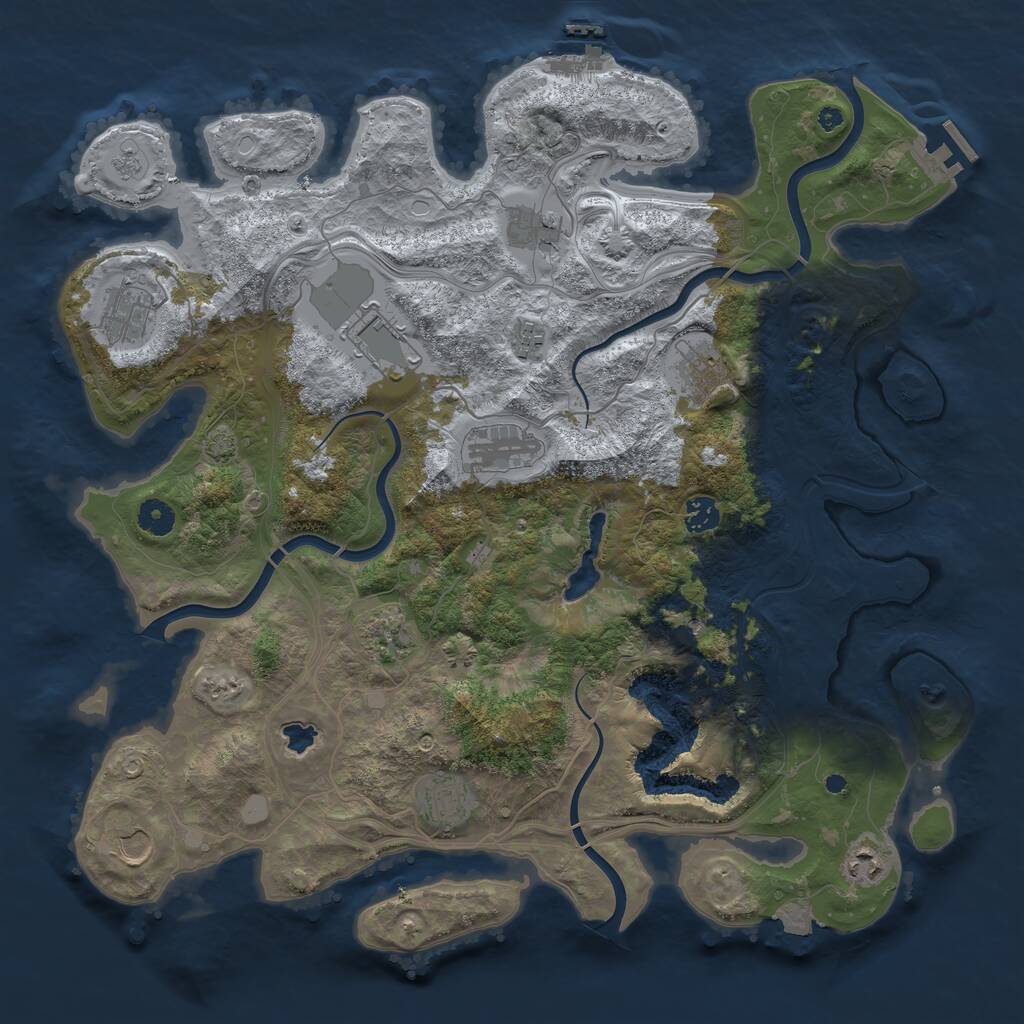 Rust Map: Procedural Map, Size: 4250, Seed: 1989392898, 17 Monuments