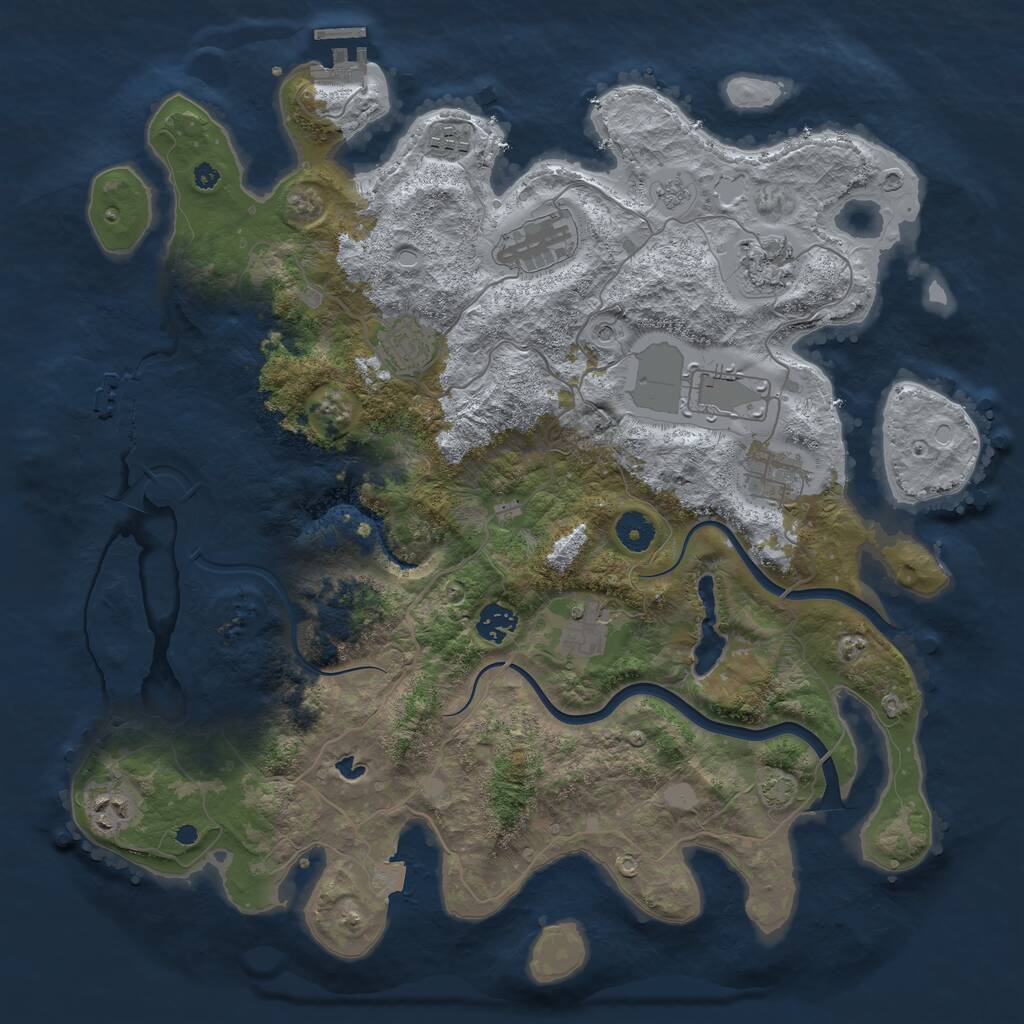 Rust Map: Procedural Map, Size: 4000, Seed: 3826150, 15 Monuments