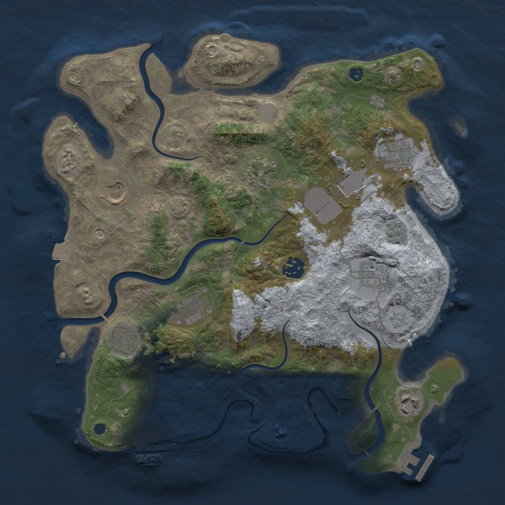 Rust Map: Procedural Map, Size: 3500, Seed: 1637381717, 16 Monuments