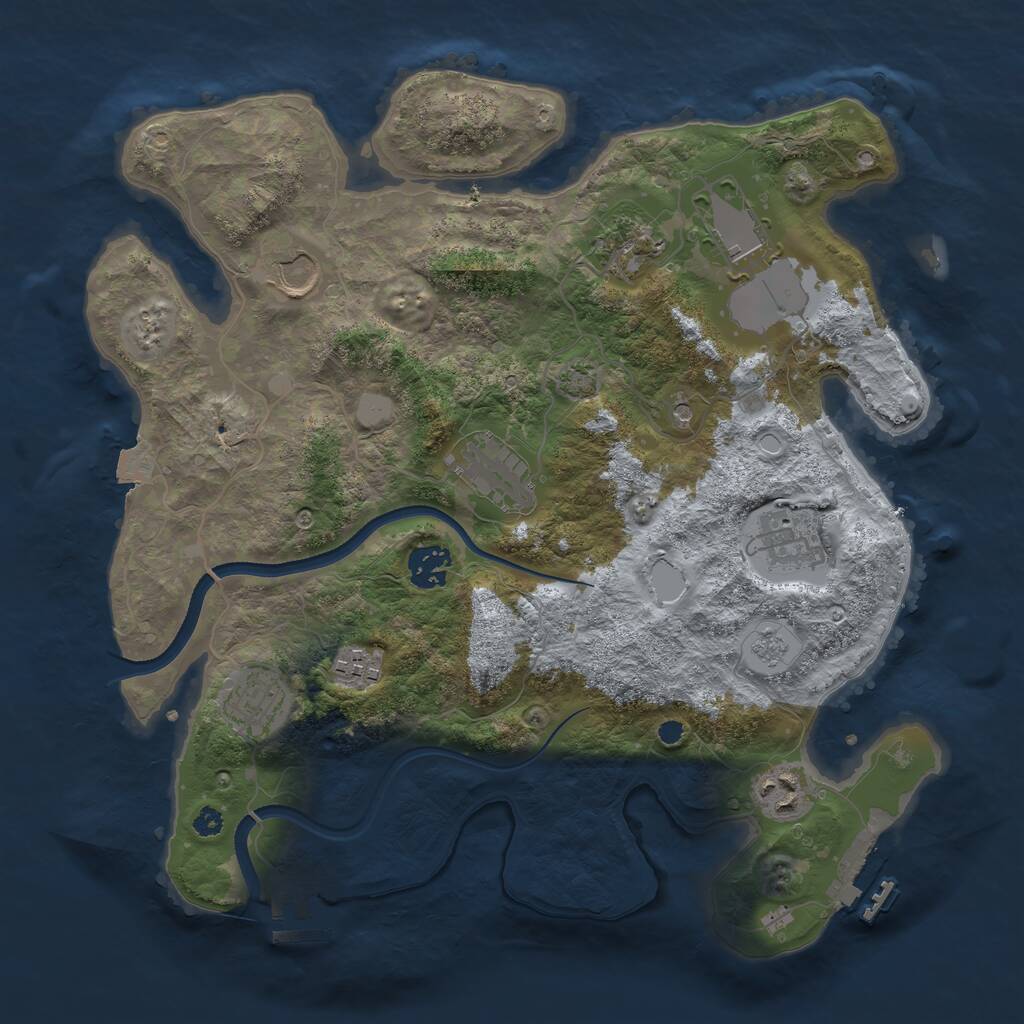 Rust Map: Procedural Map, Size: 3500, Seed: 1637381717, 15 Monuments