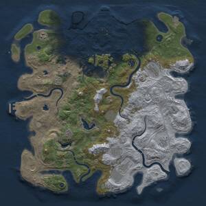 Thumbnail Rust Map: Procedural Map, Size: 4500, Seed: 1354816608, 17 Monuments