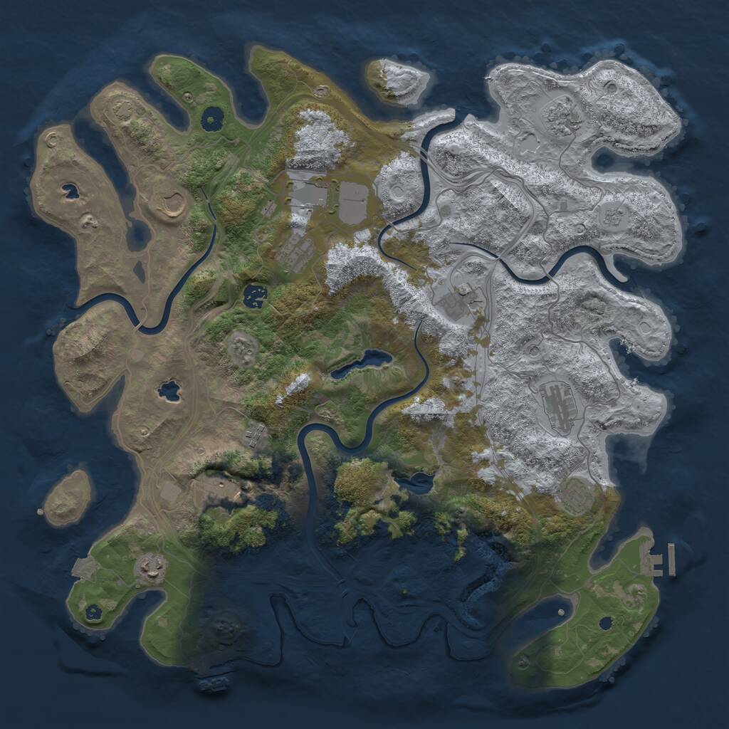 Rust Map: Procedural Map, Size: 4500, Seed: 1762903030, 17 Monuments