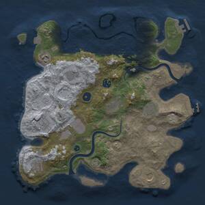 Thumbnail Rust Map: Procedural Map, Size: 3500, Seed: 1254328399, 16 Monuments