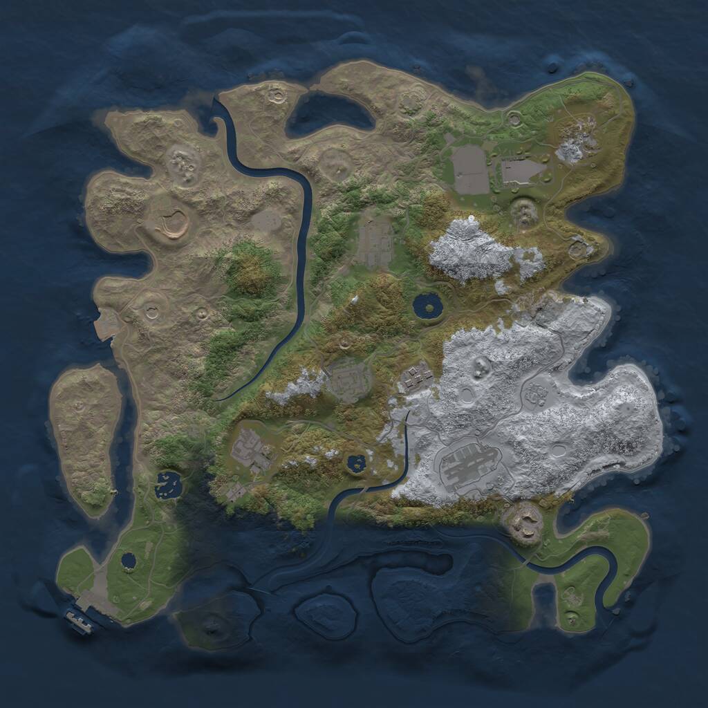 Rust Map: Procedural Map, Size: 3750, Seed: 5713874, 15 Monuments