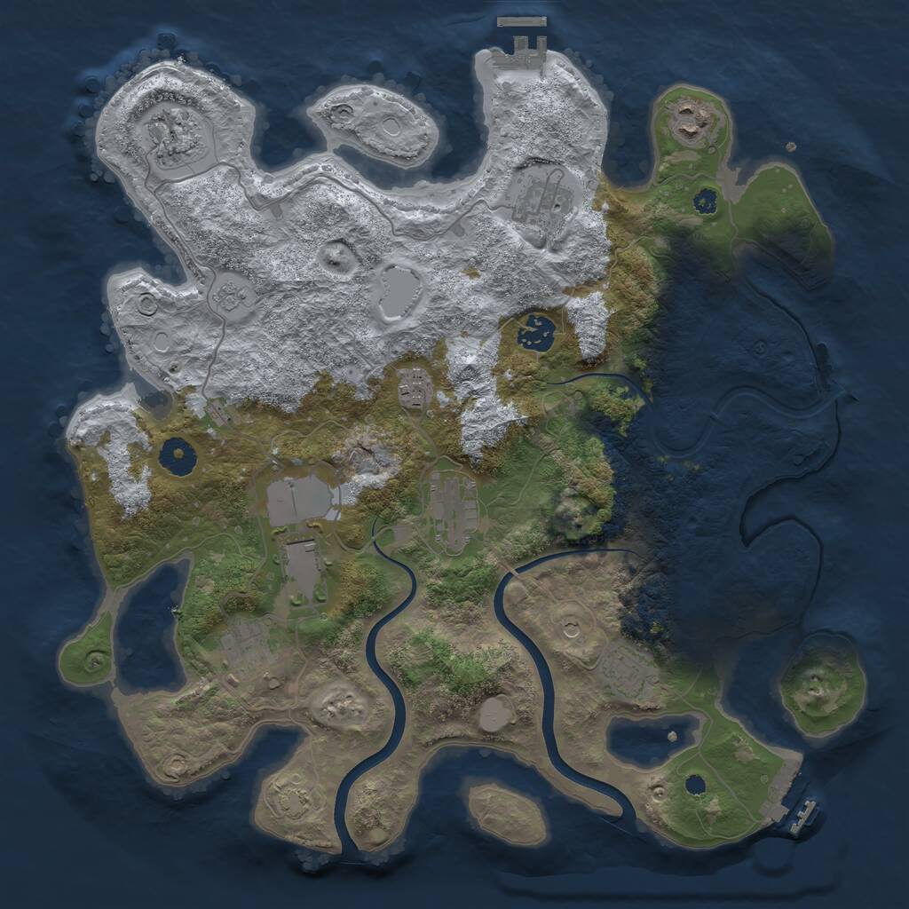 Rust Map: Procedural Map, Size: 3700, Seed: 91461437, 15 Monuments