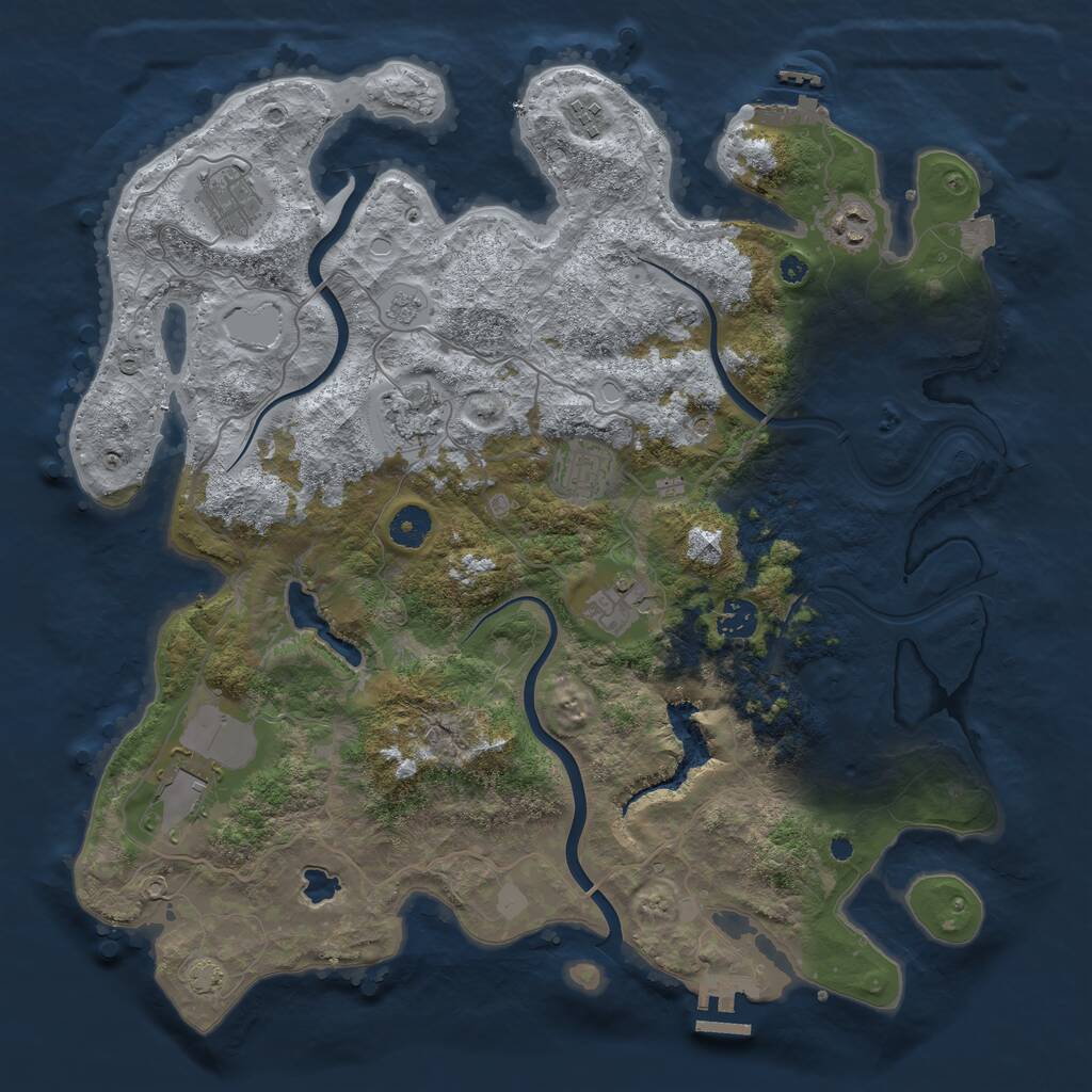 Rust Map: Procedural Map, Size: 4000, Seed: 188723131, 14 Monuments