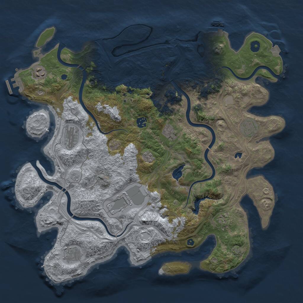 Rust Map: Procedural Map, Size: 4250, Seed: 500669118, 15 Monuments