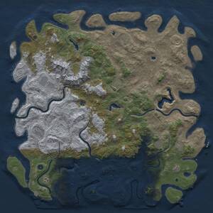 Thumbnail Rust Map: Procedural Map, Size: 6000, Seed: 942398488, 17 Monuments