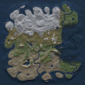 Thumbnail Rust Map: Procedural Map, Size: 4500, Seed: 1917468648, 17 Monuments