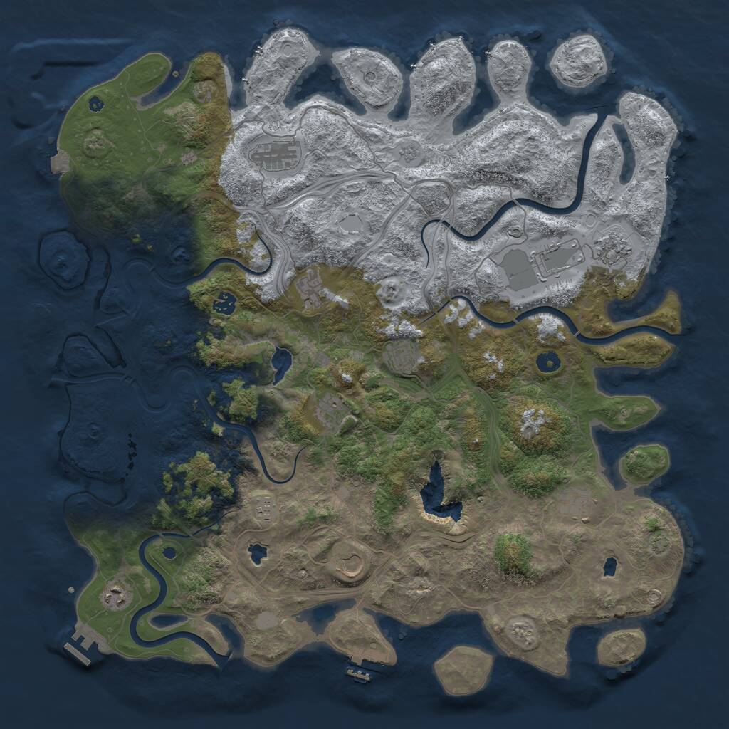 Rust Map: Procedural Map, Size: 4800, Seed: 318540261, 17 Monuments