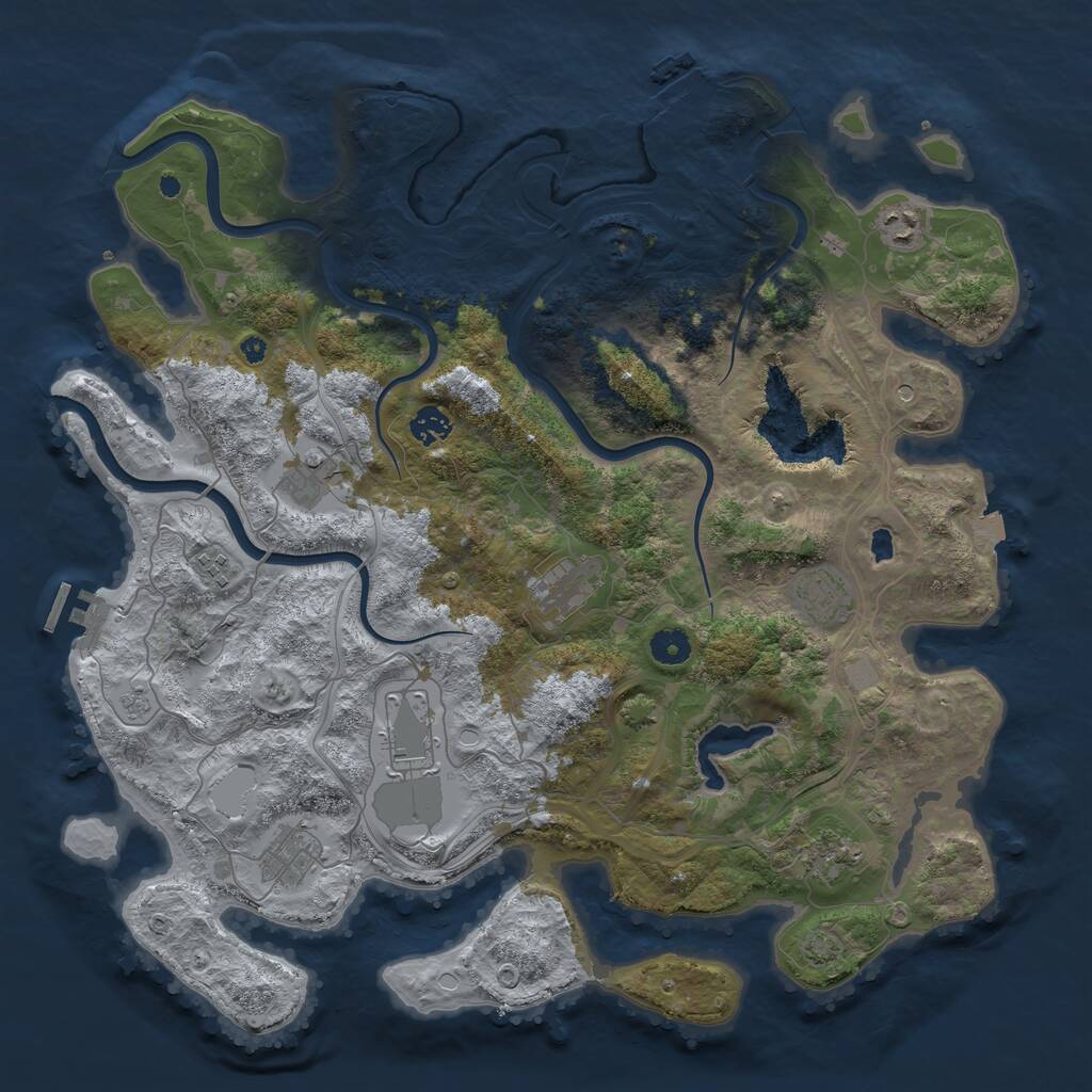 Rust Map: Procedural Map, Size: 4250, Seed: 1076611380, 15 Monuments