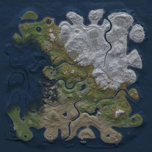 Thumbnail Rust Map: Procedural Map, Size: 4500, Seed: 1855557253, 15 Monuments