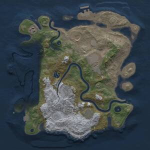 Thumbnail Rust Map: Procedural Map, Size: 3500, Seed: 1236553144, 13 Monuments