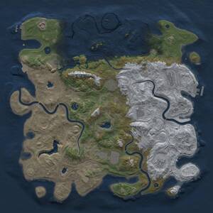 Thumbnail Rust Map: Procedural Map, Size: 4500, Seed: 547754603, 16 Monuments