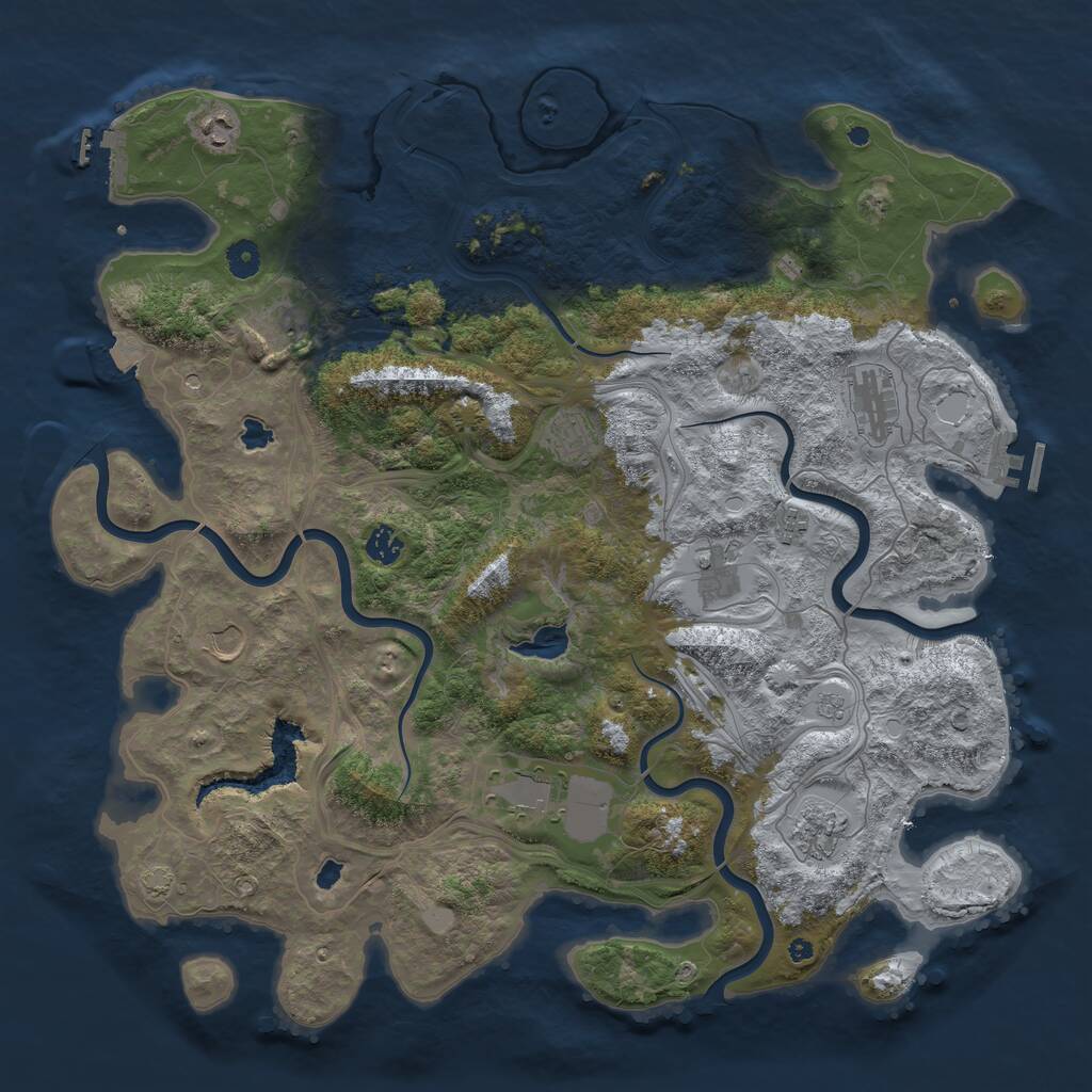 Rust Map: Procedural Map, Size: 4500, Seed: 547754603, 16 Monuments