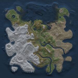 Thumbnail Rust Map: Procedural Map, Size: 3800, Seed: 1088484055, 15 Monuments