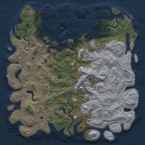 Thumbnail Rust Map: Procedural Map, Size: 6000, Seed: 641053175, 17 Monuments