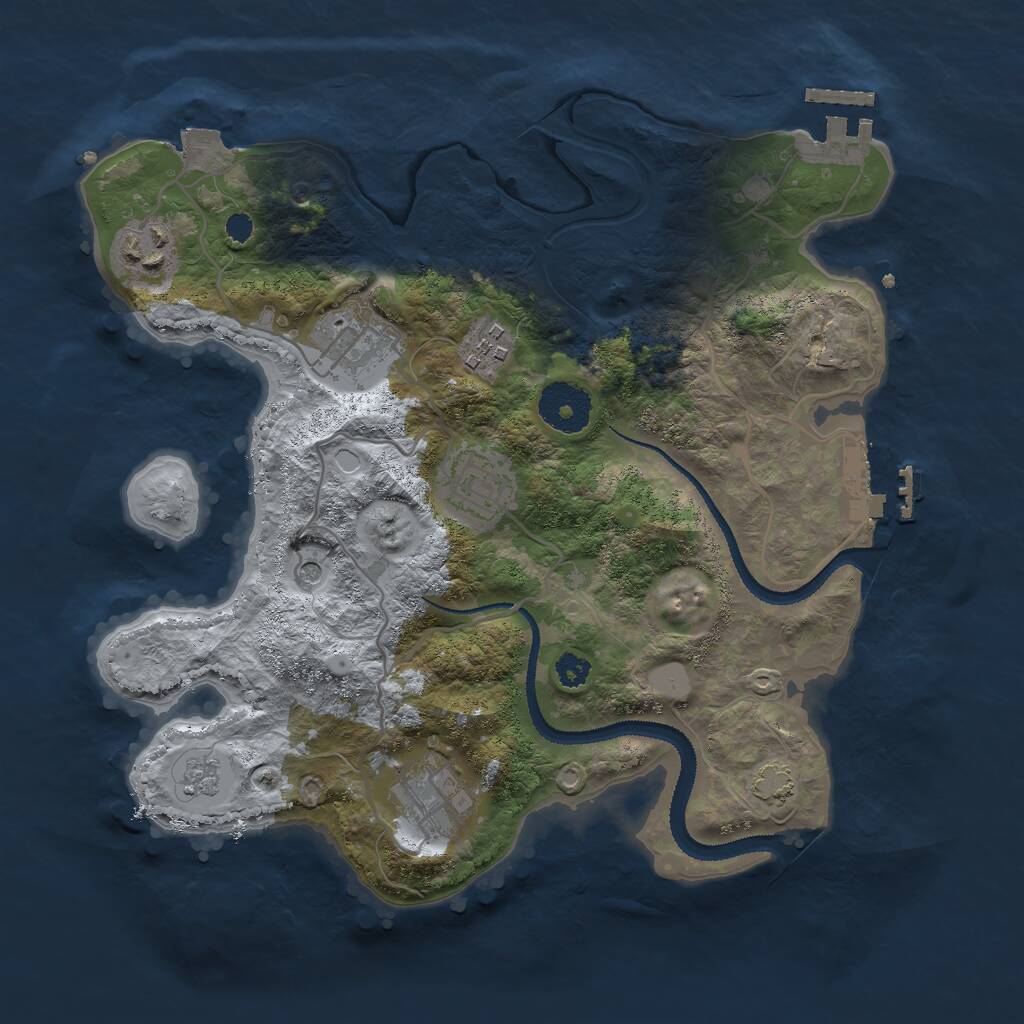 Rust Map: Procedural Map, Size: 3000, Seed: 931475921, 11 Monuments