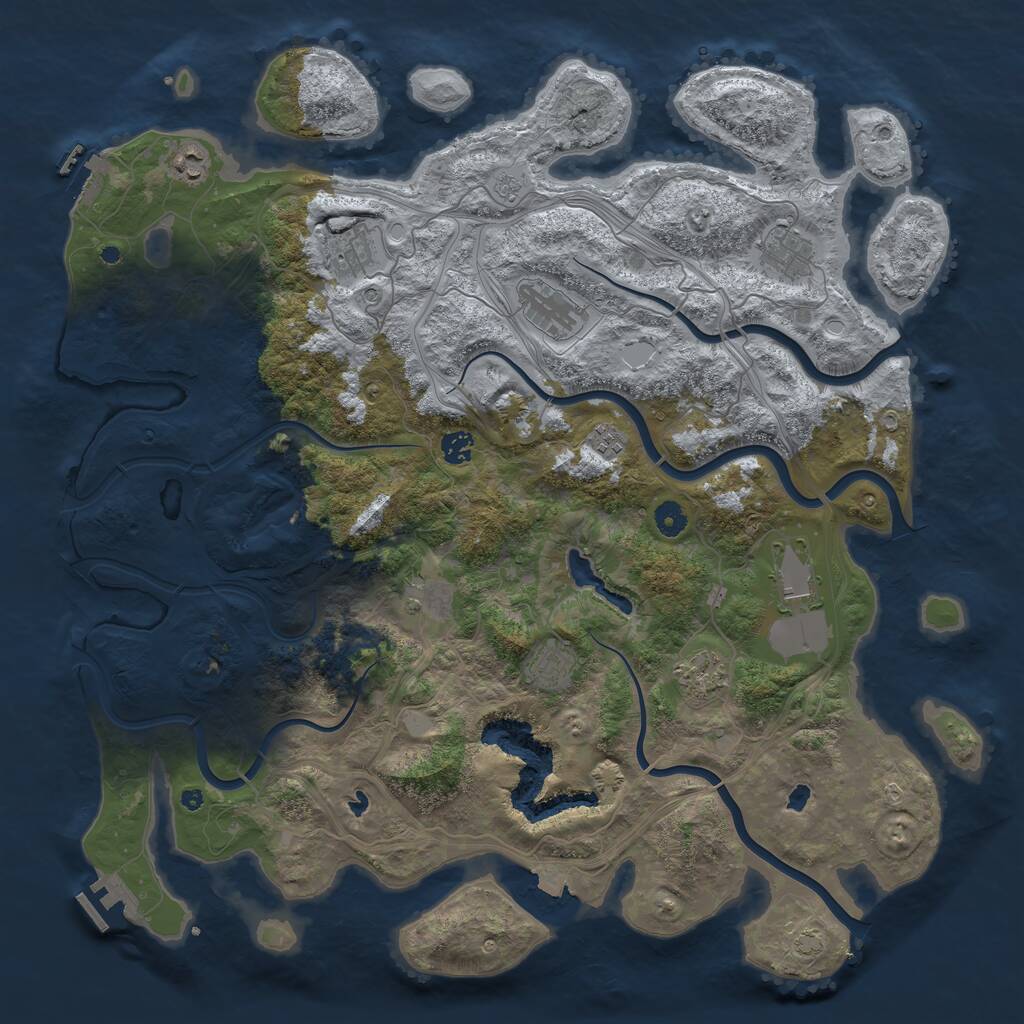 Rust Map: Procedural Map, Size: 4600, Seed: 1112111, 16 Monuments