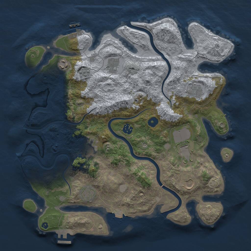 Rust Map: Procedural Map, Size: 3800, Seed: 84086, 15 Monuments