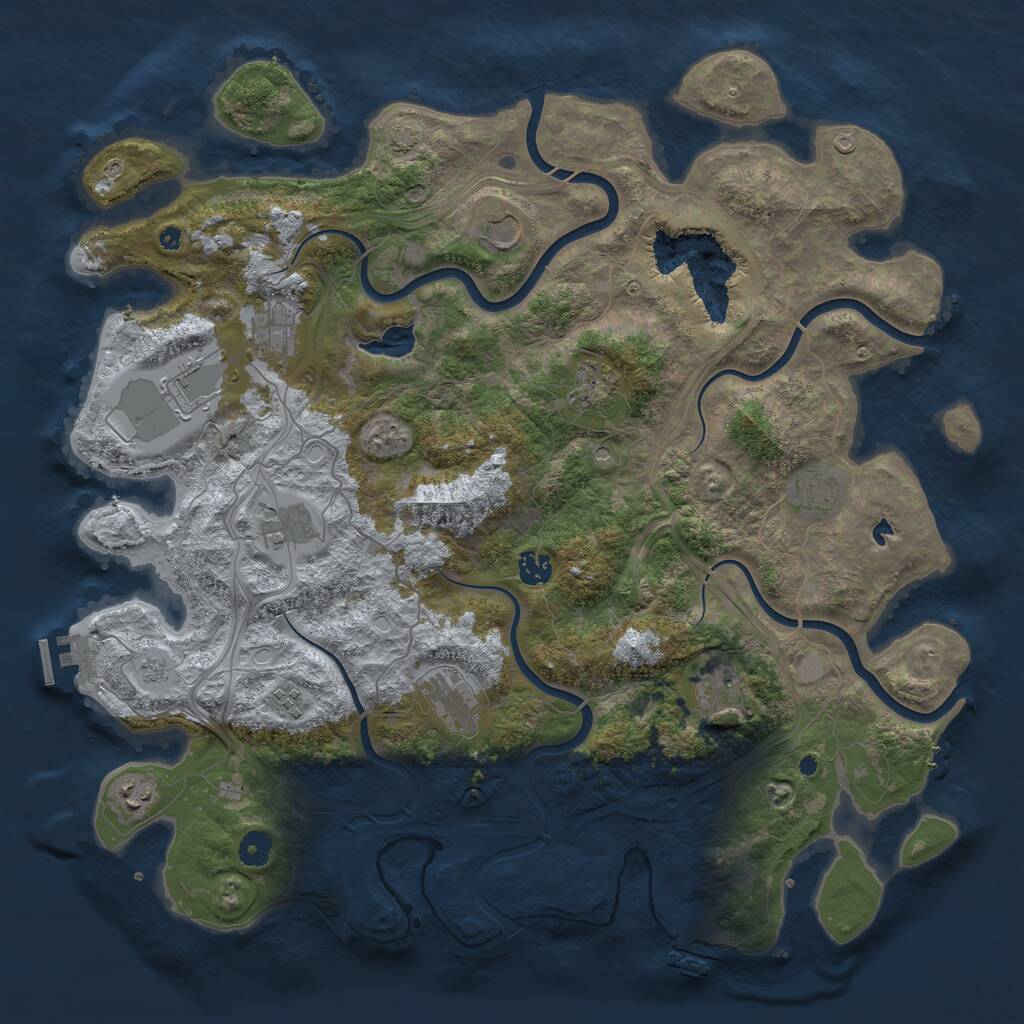 Rust Map: Procedural Map, Size: 4450, Seed: 15556, 17 Monuments