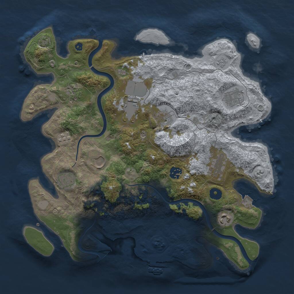 Rust Map: Procedural Map, Size: 3650, Seed: 39332612, 15 Monuments