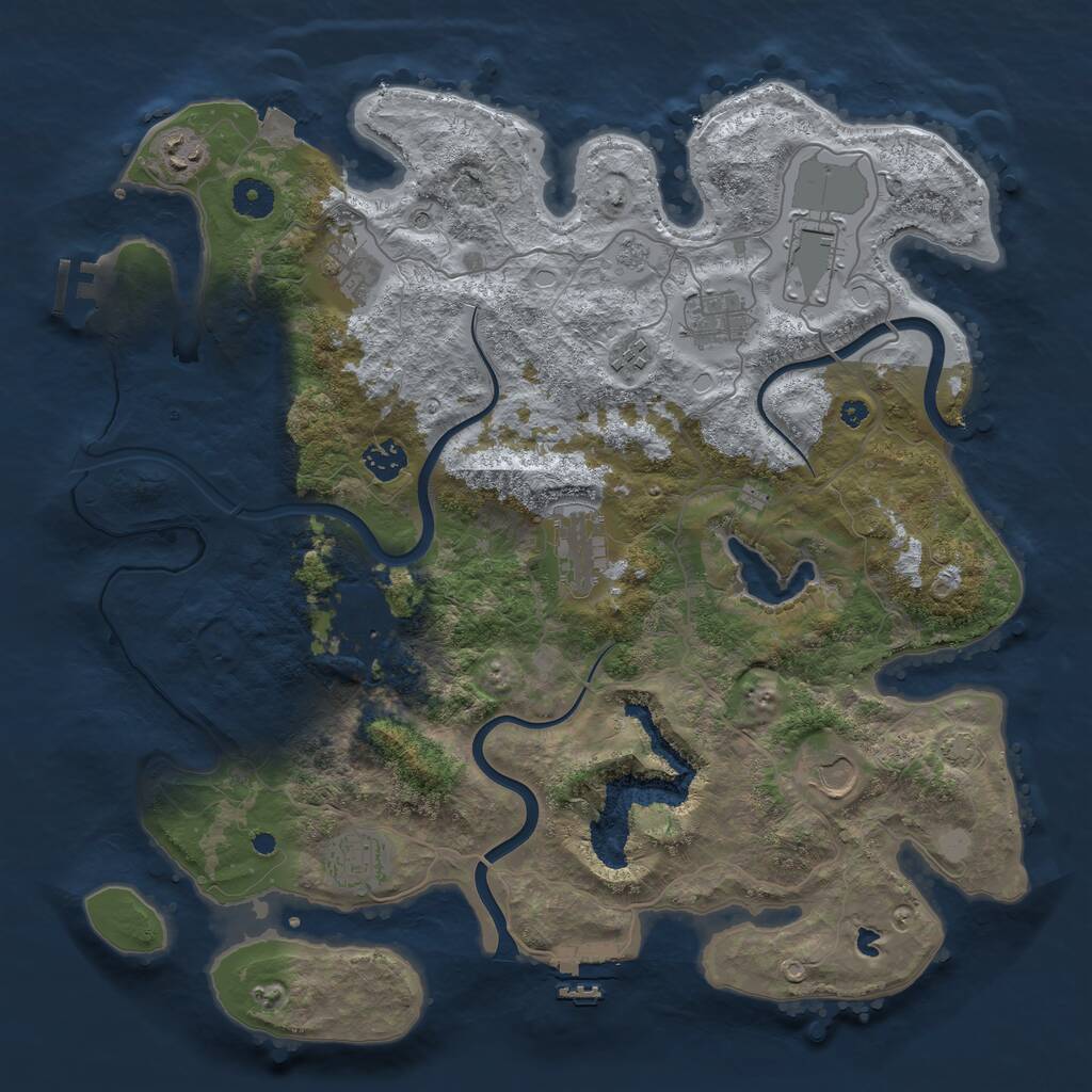 Rust Map: Procedural Map, Size: 4000, Seed: 1104098502, 16 Monuments