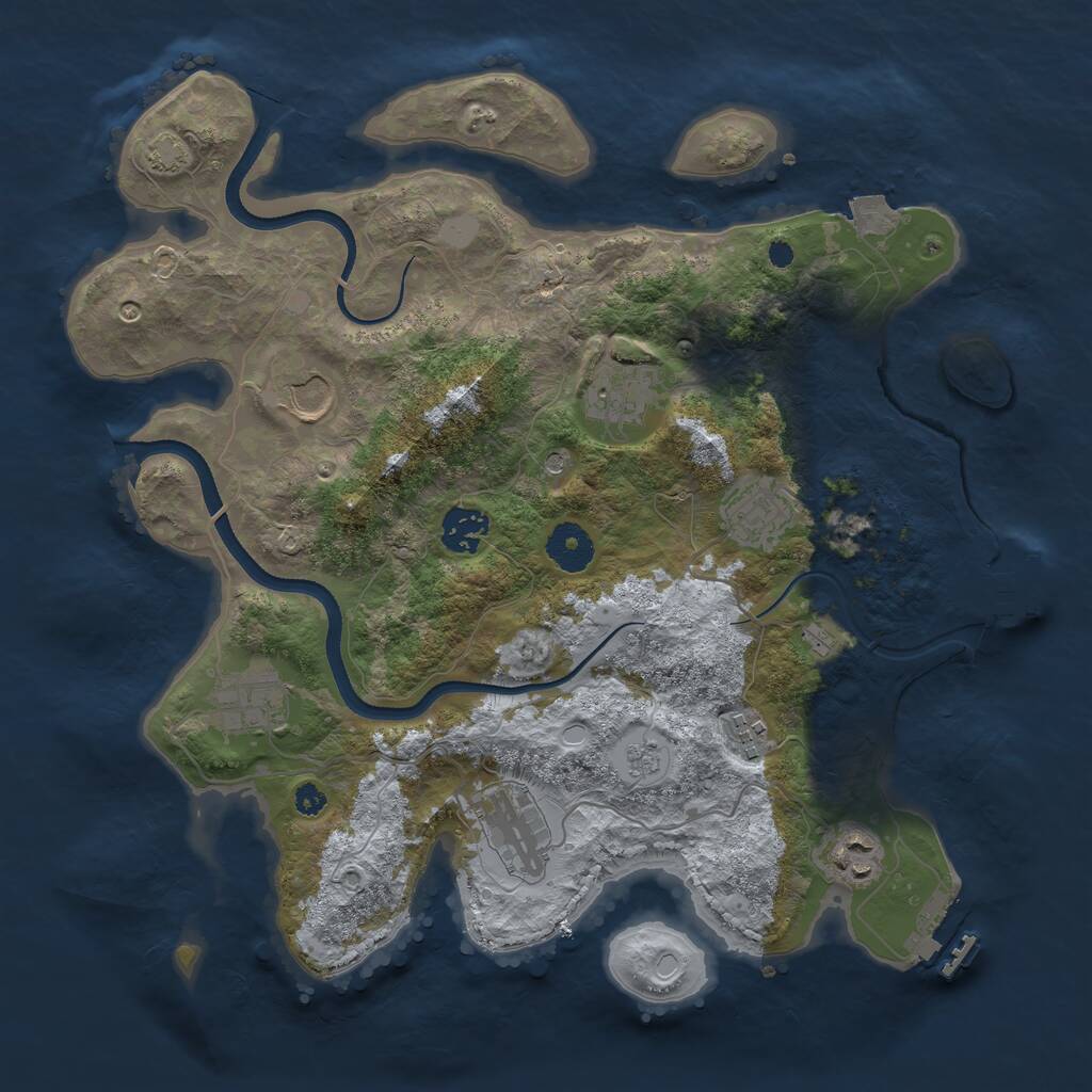 Rust Map: Procedural Map, Size: 3500, Seed: 913576389, 14 Monuments