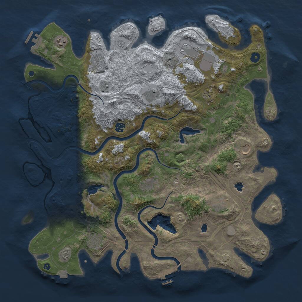 Rust Map: Procedural Map, Size: 4500, Seed: 320336518, 17 Monuments