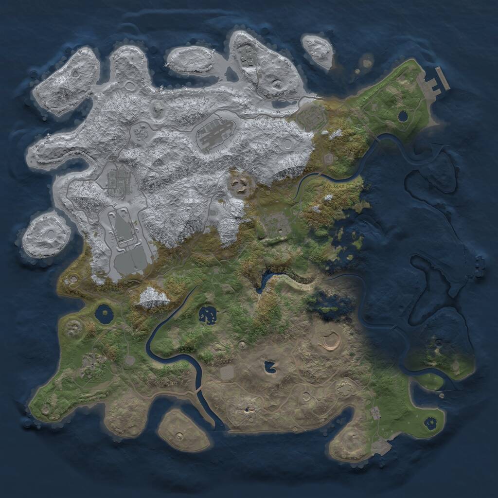 Rust Map: Procedural Map, Size: 4000, Seed: 1149215654, 16 Monuments