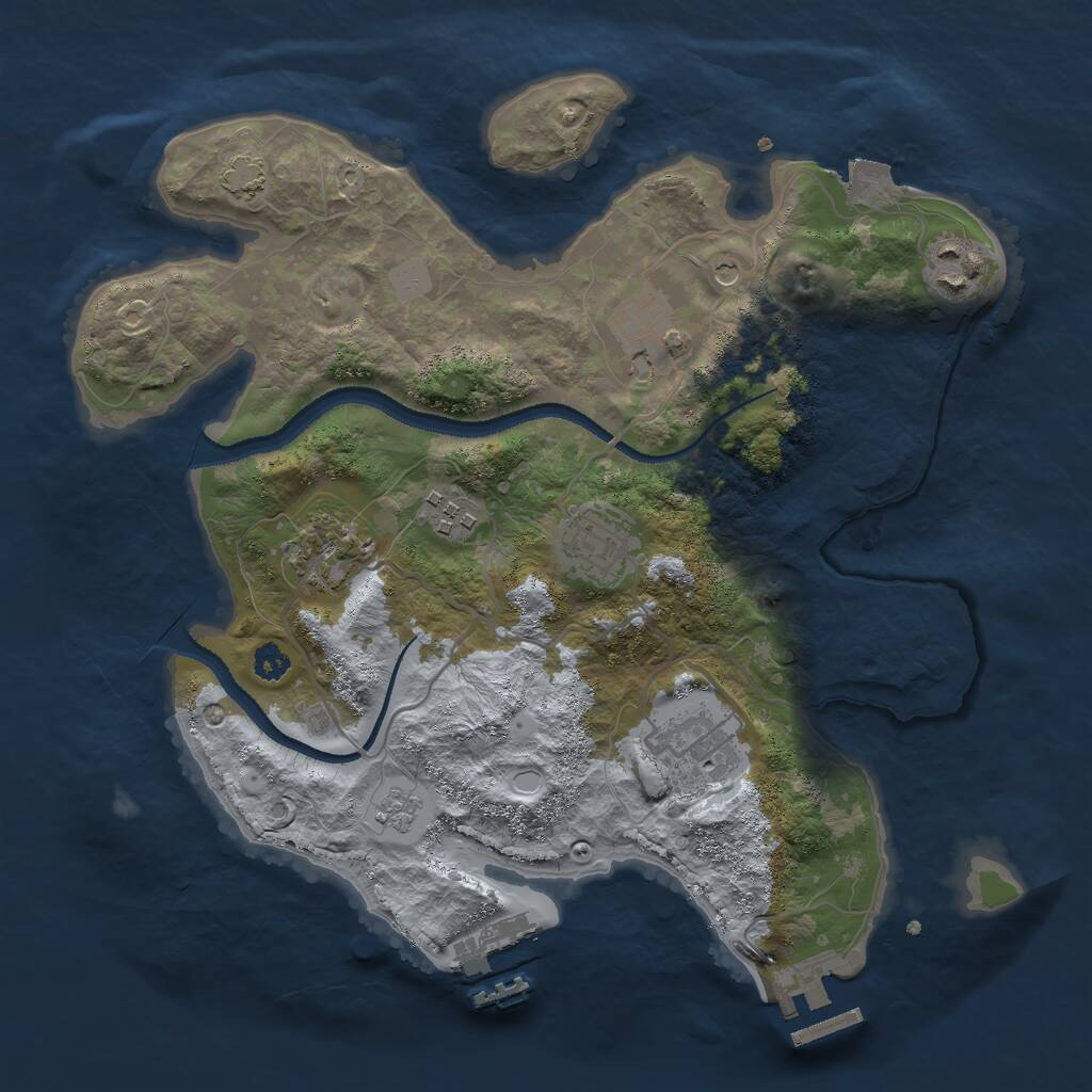 Rust Map: Procedural Map, Size: 3000, Seed: 81109020, 12 Monuments