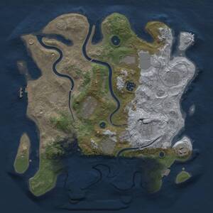 Thumbnail Rust Map: Procedural Map, Size: 3500, Seed: 197964209, 14 Monuments