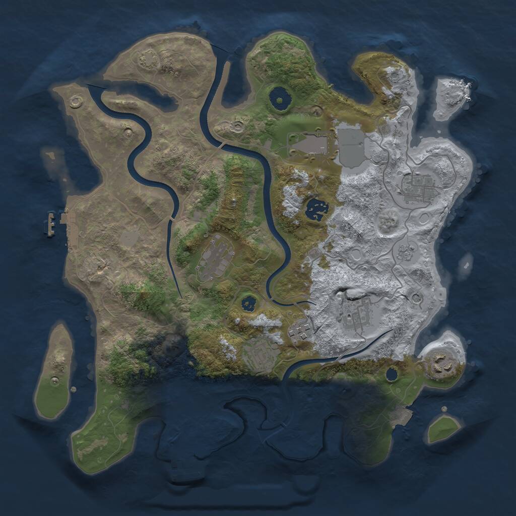 Rust Map: Procedural Map, Size: 3500, Seed: 197964209, 14 Monuments