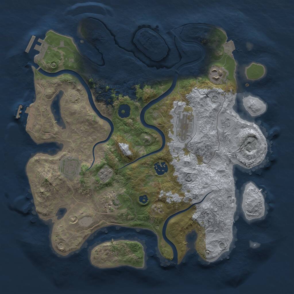 Rust Map: Procedural Map, Size: 3300, Seed: 459615842, 12 Monuments