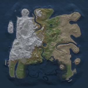 Thumbnail Rust Map: Procedural Map, Size: 3500, Seed: 843584174, 15 Monuments