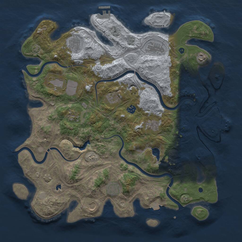 Rust Map: Procedural Map, Size: 4250, Seed: 631036783, 17 Monuments