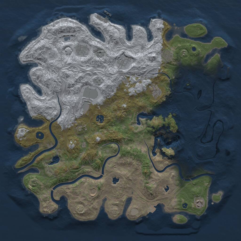 Rust Map: Procedural Map, Size: 4500, Seed: 564771704, 16 Monuments