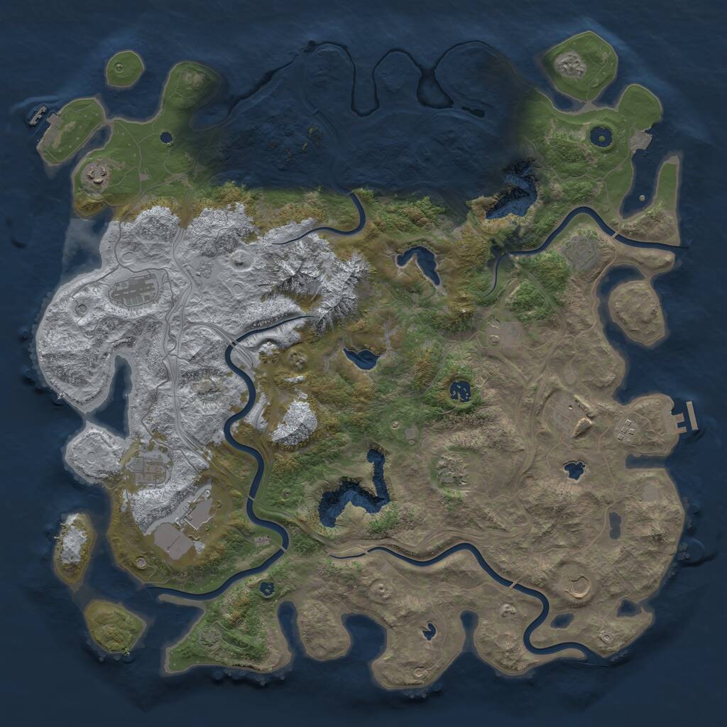 Rust Map: Procedural Map, Size: 5000, Seed: 509977676, 17 Monuments