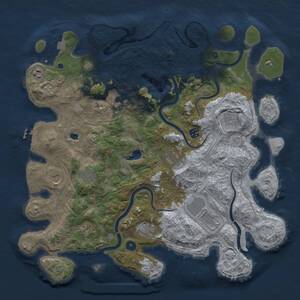 Thumbnail Rust Map: Procedural Map, Size: 4433, Seed: 1204468961, 16 Monuments