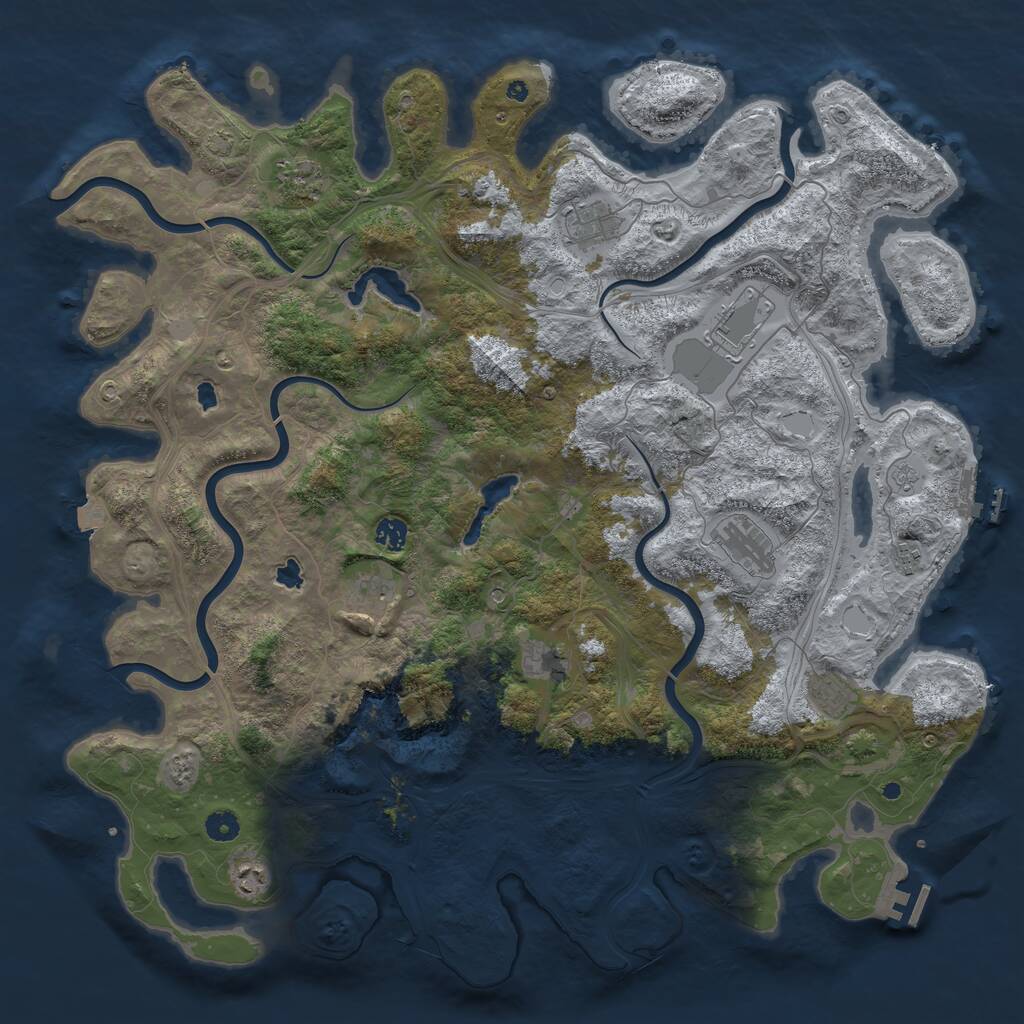 Rust Map: Procedural Map, Size: 4750, Seed: 913327586, 16 Monuments