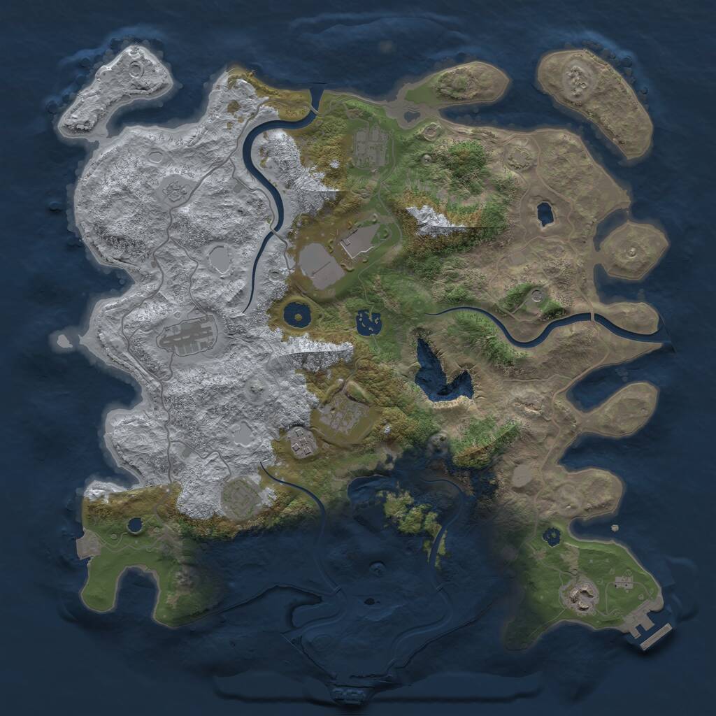 Rust Map: Procedural Map, Size: 4000, Seed: 56432168, 14 Monuments