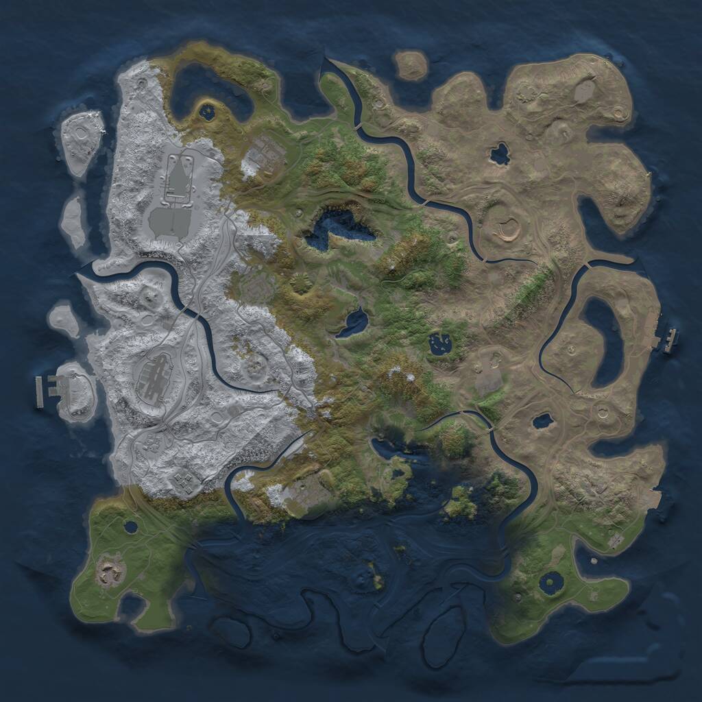 Rust Map: Procedural Map, Size: 4500, Seed: 1157561618, 16 Monuments