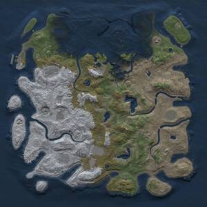 Thumbnail Rust Map: Procedural Map, Size: 4500, Seed: 1065847429, 16 Monuments