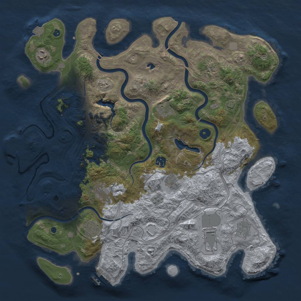 Rust Map: Procedural Map, Size: 4250, Seed: 532180628, 16 Monuments