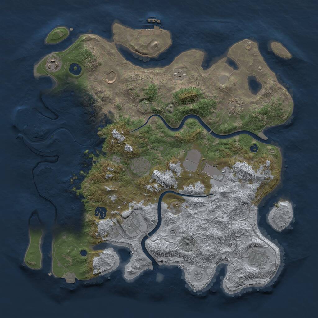 Rust Map: Procedural Map, Size: 3900, Seed: 918540311, 15 Monuments